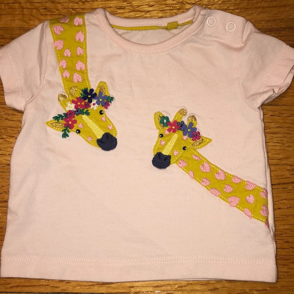 Baby Boden Animal Friends Giraffe Tee 0-3